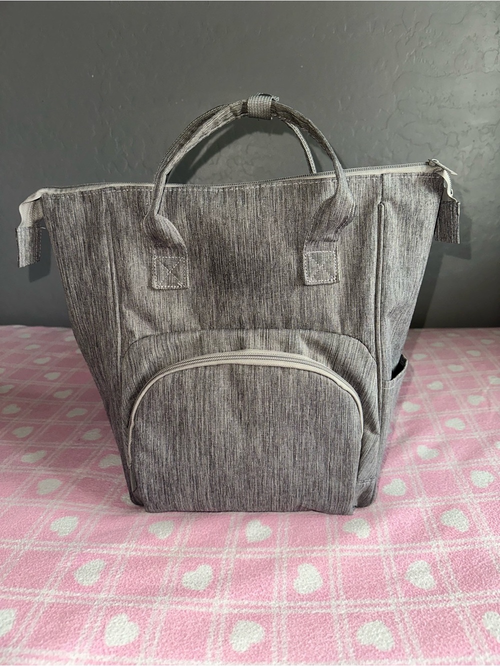 Gray diaper Backpack - Versatile Everyday Bag